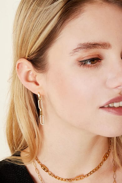 Oorbellen So Glam Goud kleur Koper h5 Afbeelding2